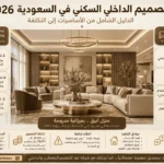 إنفوجرافيك شامل من شركة تيلا يوضح أسرار ومراحل التصميم الداخلي السكني في السعودية لعام 2026 والتكلفة التقديرية.